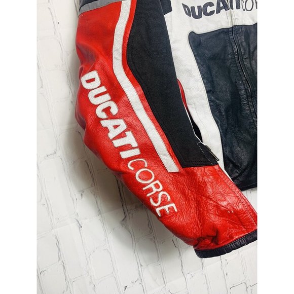 Mens Ducati Dainese Corse Perforated Leather Motorcycle Jacket XXL - Picture 6 of 16